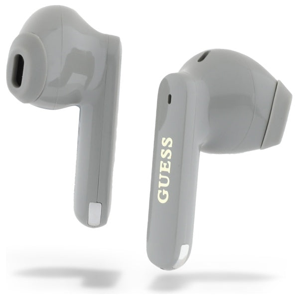 Handsfree Bluetooth Guess Elongated Metallic Printed Logo, TWS, Szürke