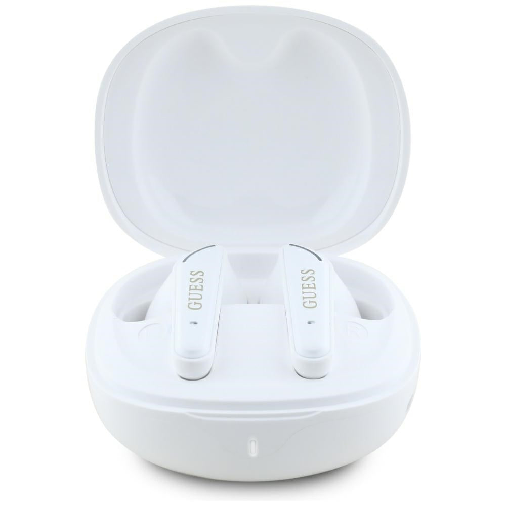 Handsfree Bluetooth Guess Flat Classic Logo Electroplated, TWS, Fehér