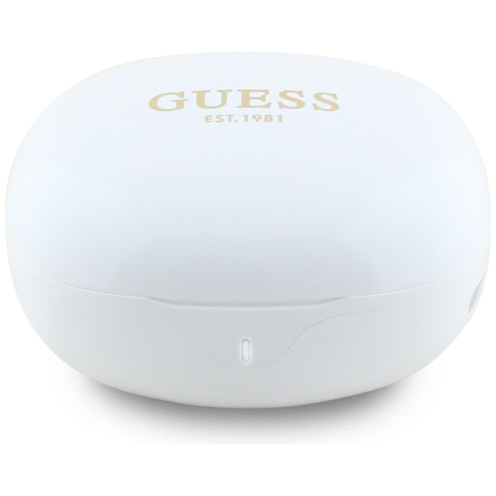 Handsfree Bluetooth Guess Flat Classic Logo Electroplated, TWS, Fehér