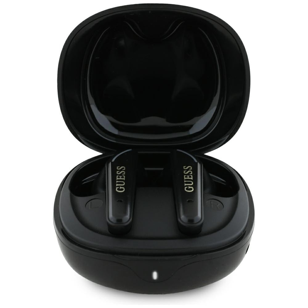 Handsfree Bluetooth Guess Flat Classic Logo Electroplated, TWS, Fekete