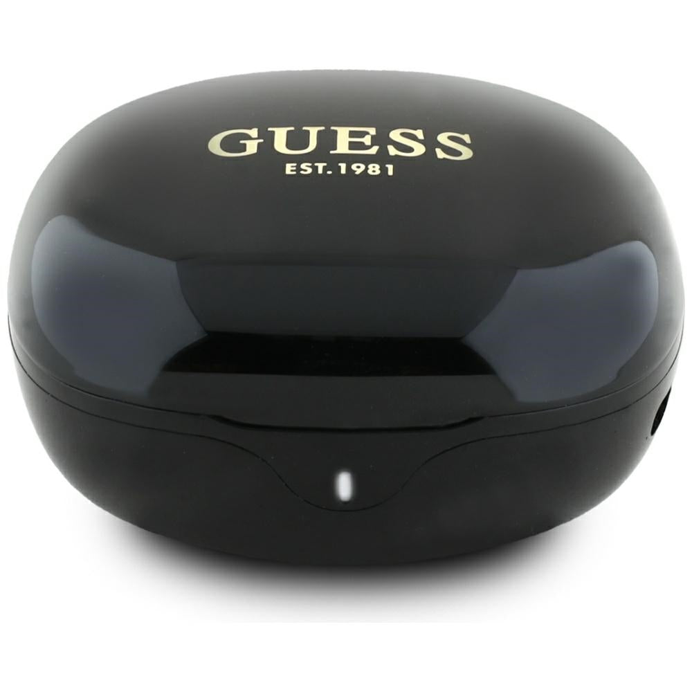 Handsfree Bluetooth Guess Flat Classic Logo Electroplated, TWS, Fekete