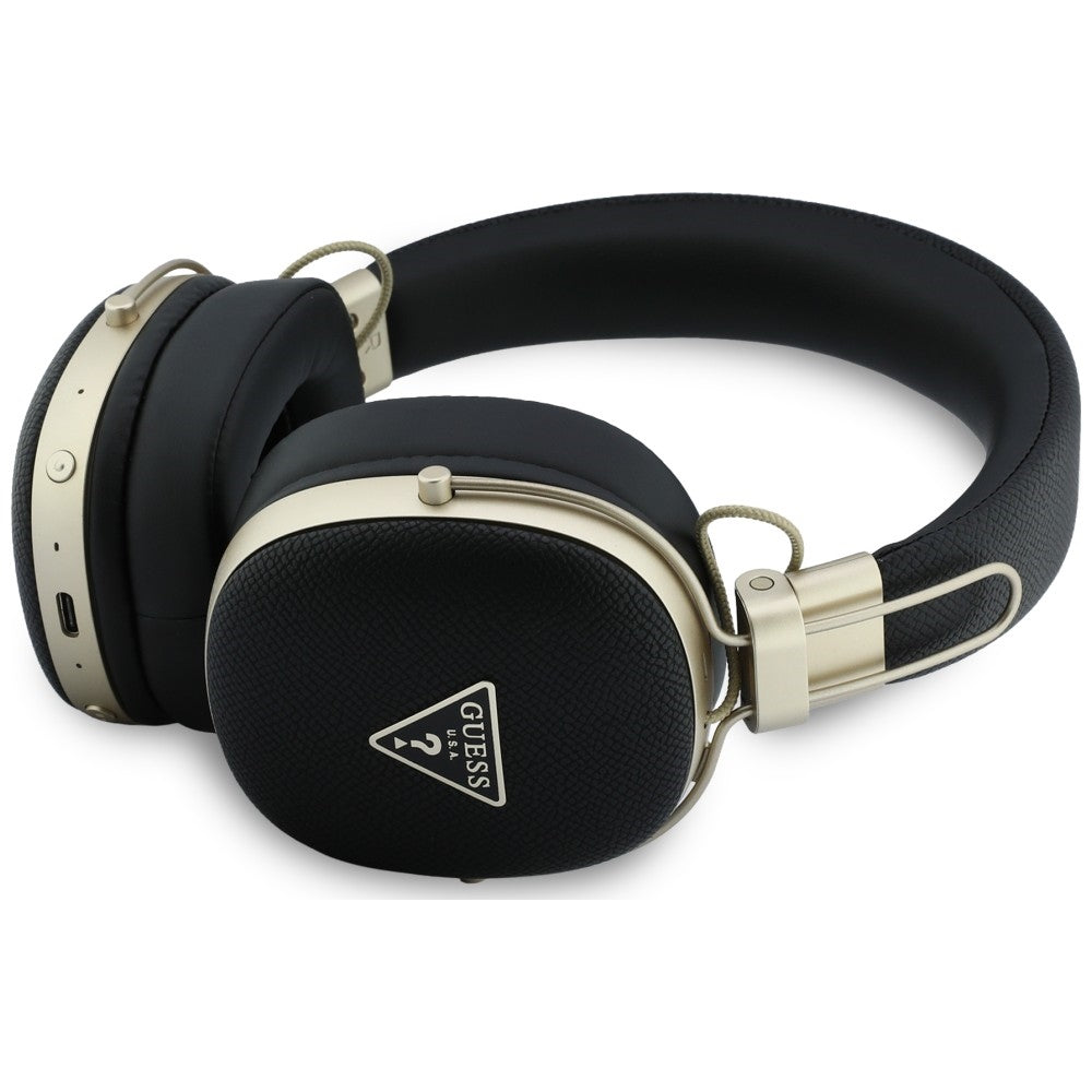 Bluetooth kihangosító Guess szemcsés háromszög logóval, A2DP, fekete