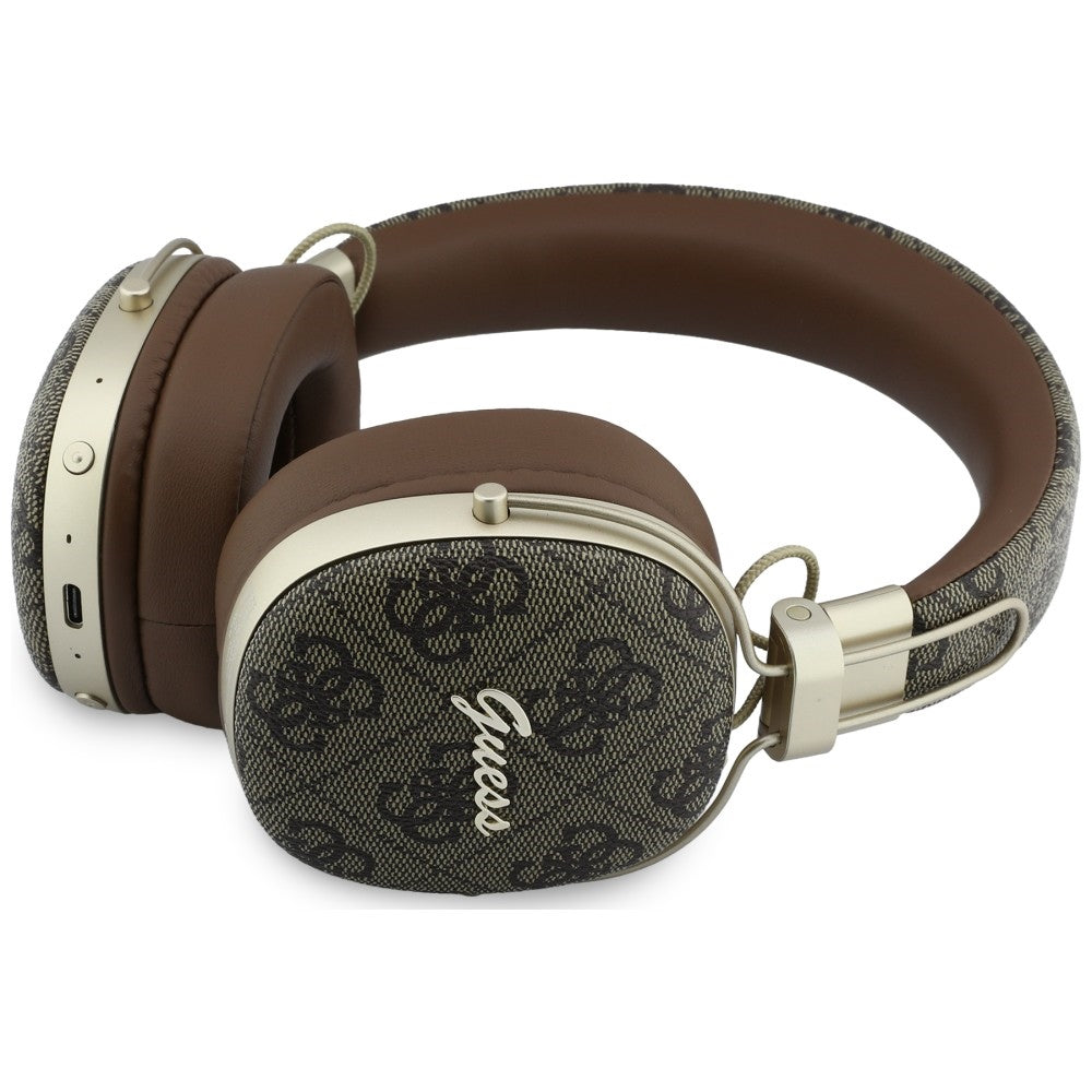 Vezeték nélküli Bluetooth Guess Metal 4G Script Logó, A2DP, Barna