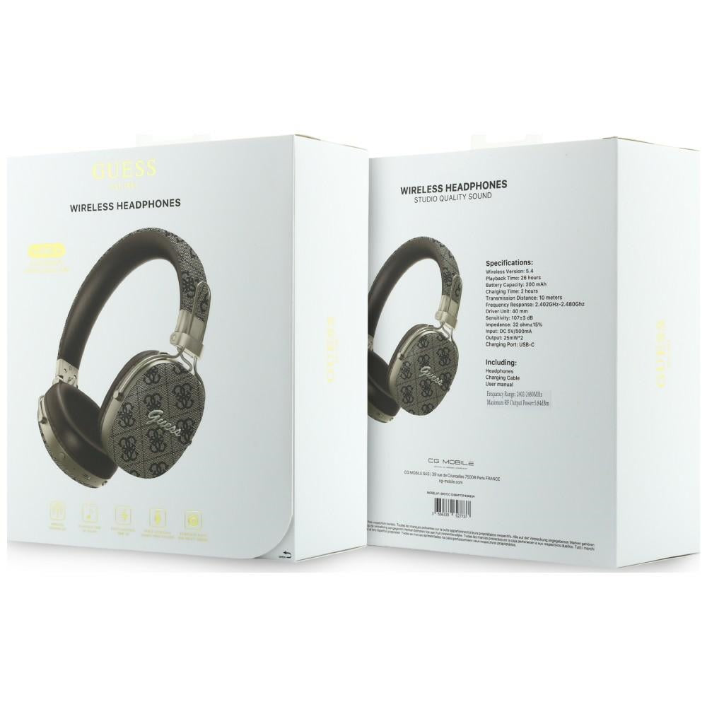 Vezeték nélküli Bluetooth Guess Metal 4G Script Logó, A2DP, Barna