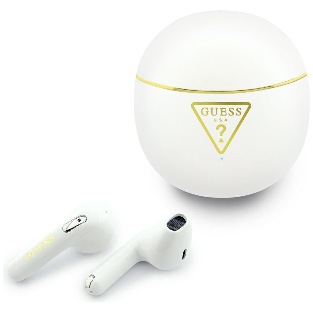 Handsfree Bluetooth Guess Script Print, TWS, Fehér