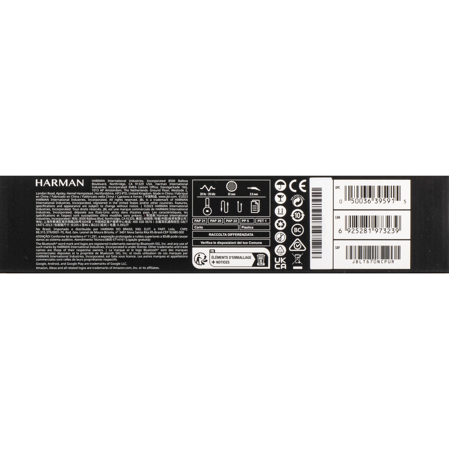 Handsfree Bluetooth JBL Tune 670NC, MultiPoint, A2DP, ANC, Fehér JBLT670NCWHTAP