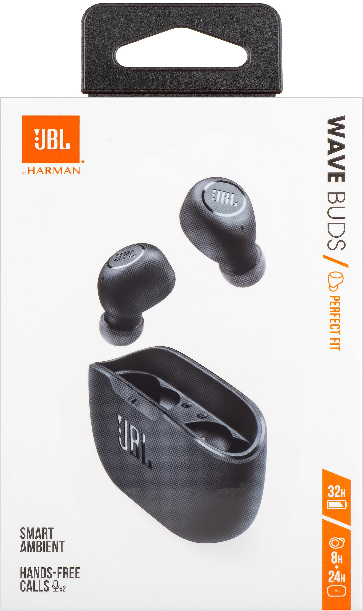 Kihangosító Bluetooth JBL Wave Buds, TWS, fekete JBLWBUDSBLK