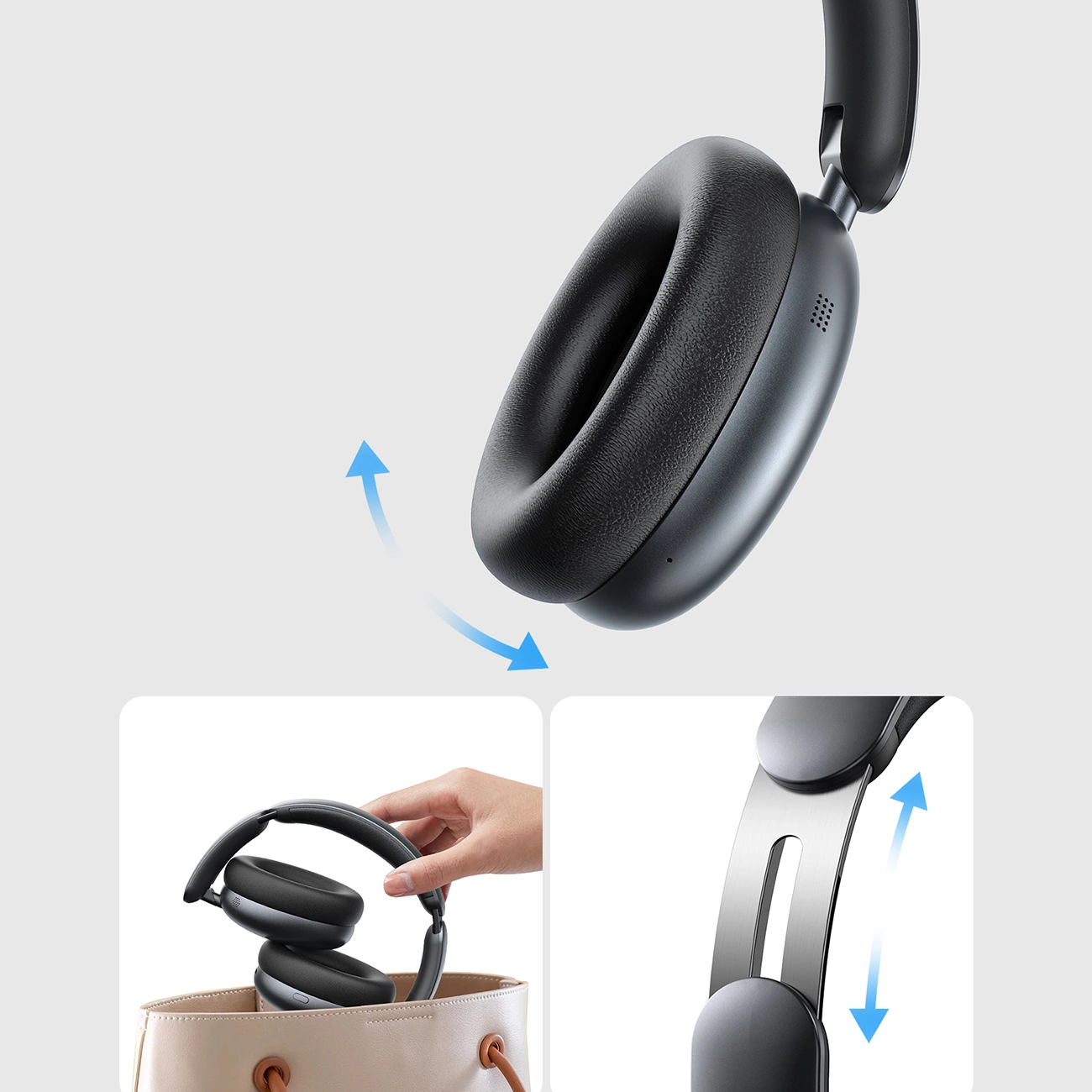 Bluetooth kihangosító Joyroom JR-JH1, A2DP, ANC, Fekete