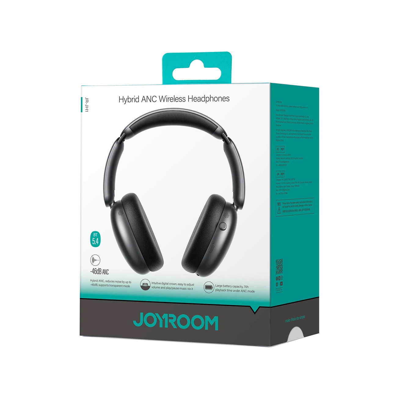 Bluetooth kihangosító Joyroom JR-JH1, A2DP, ANC, Fekete