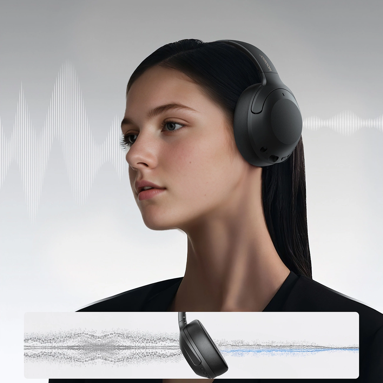 Bluetooth kihangosító Joyroom JR-JH2, A2DP, ANC, Fekete