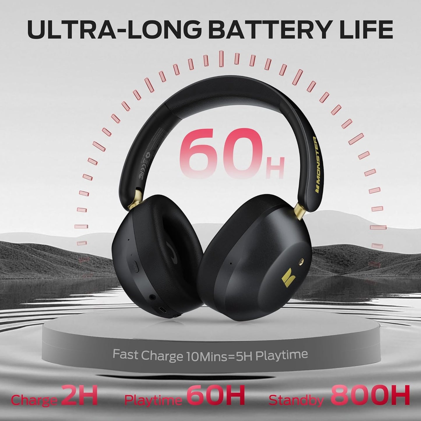 Bluetooth kihangosító Monster Persona 6th, MultiPoint, A2DP, ANC, Fekete