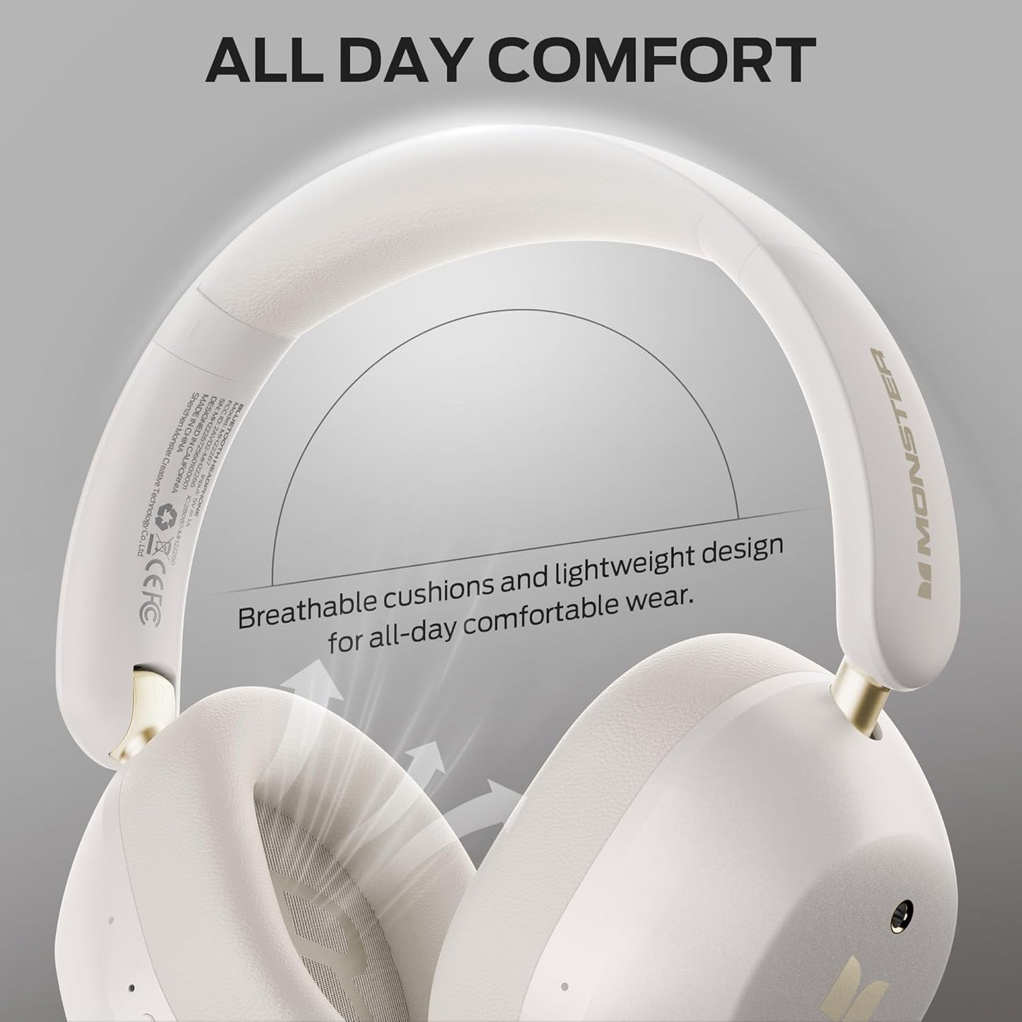 Bluetooth kihangosító Monster Persona 6th, MultiPoint, A2DP, ANC, Fehér