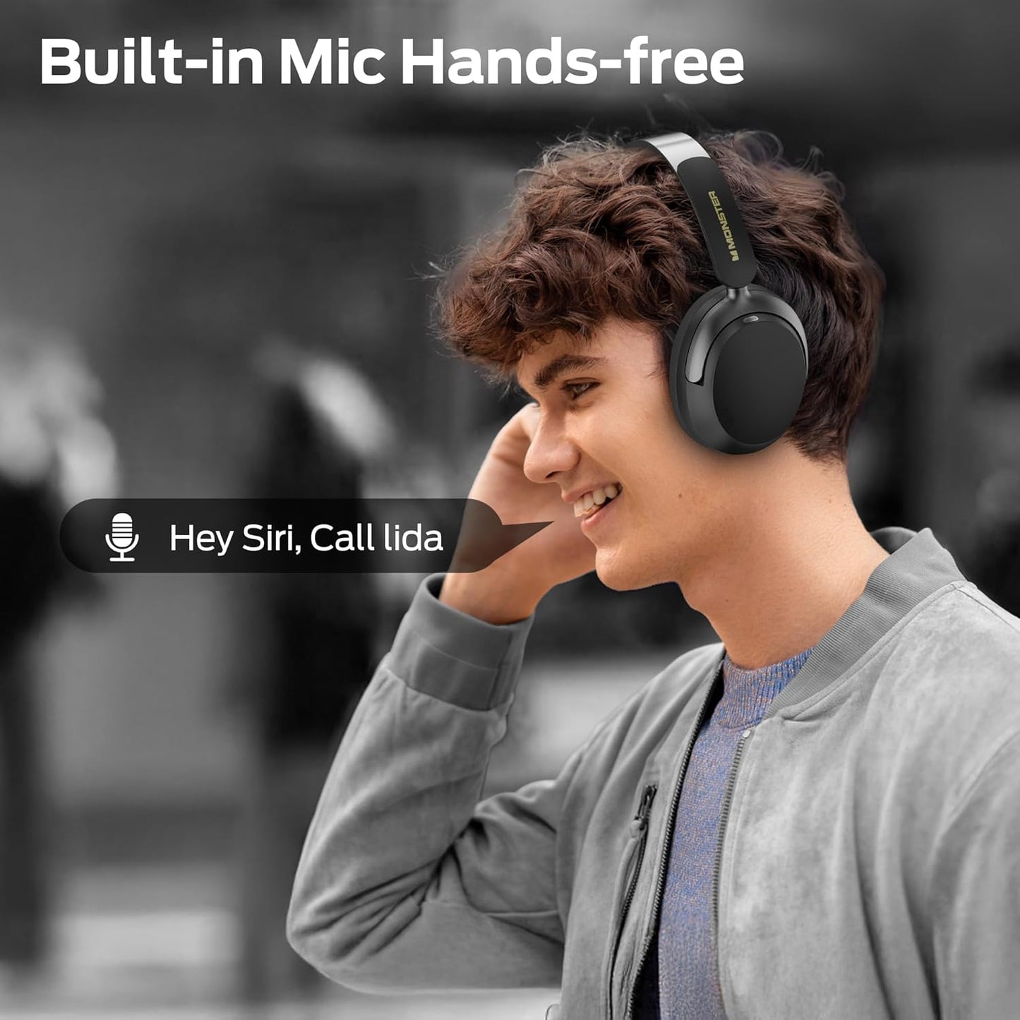 Bluetooth kihangosító Monster Persona 3rd, MultiPoint, A2DP, ANC, Fekete