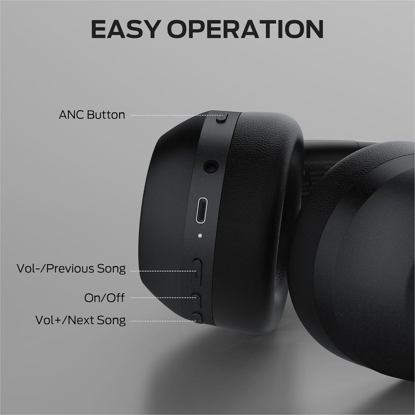 Bluetooth kihangosító Monster Persona 6th, MultiPoint, A2DP, ANC, Fekete