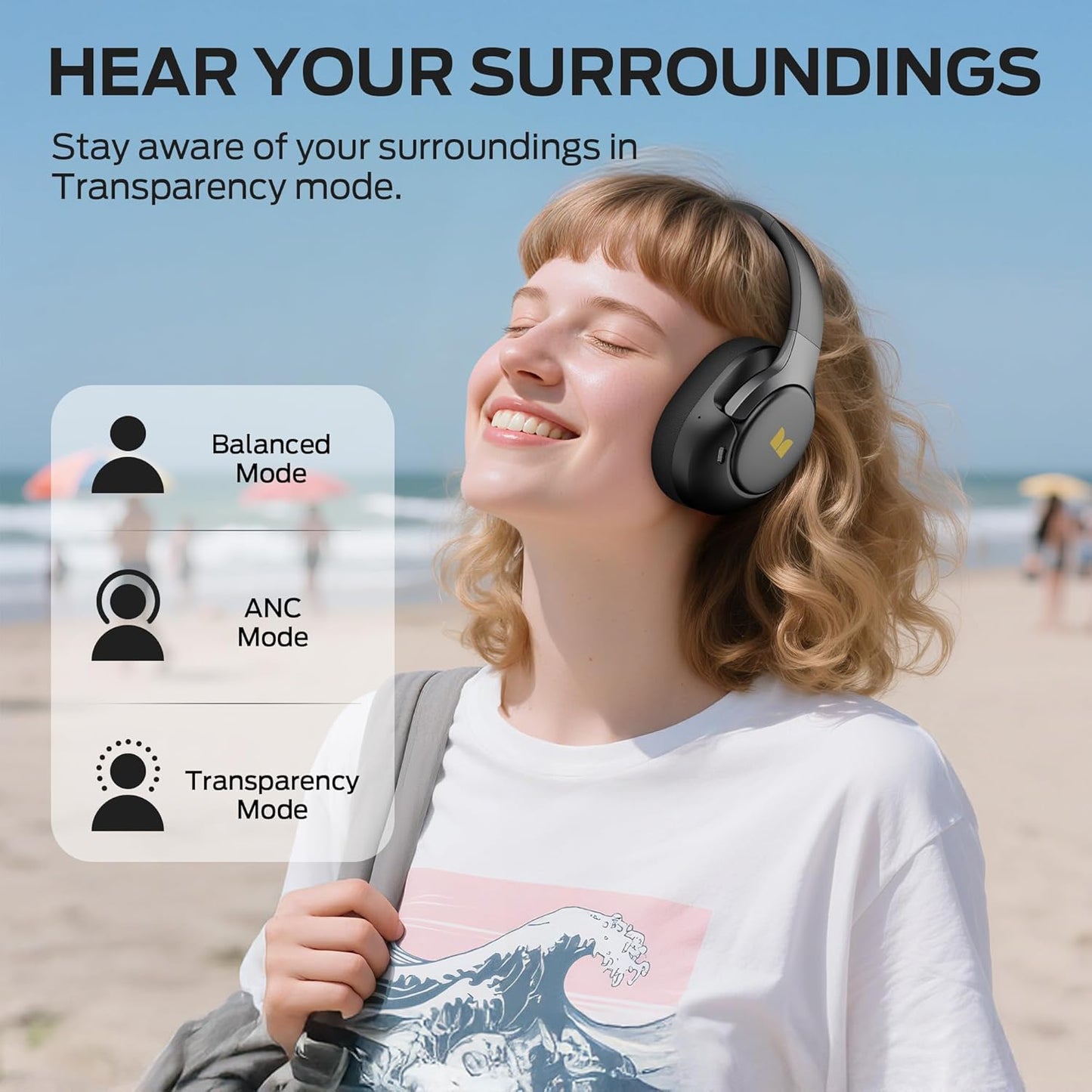 Bluetooth kihangosító Monster Persona 5th, MultiPoint, A2DP, ANC, Fekete