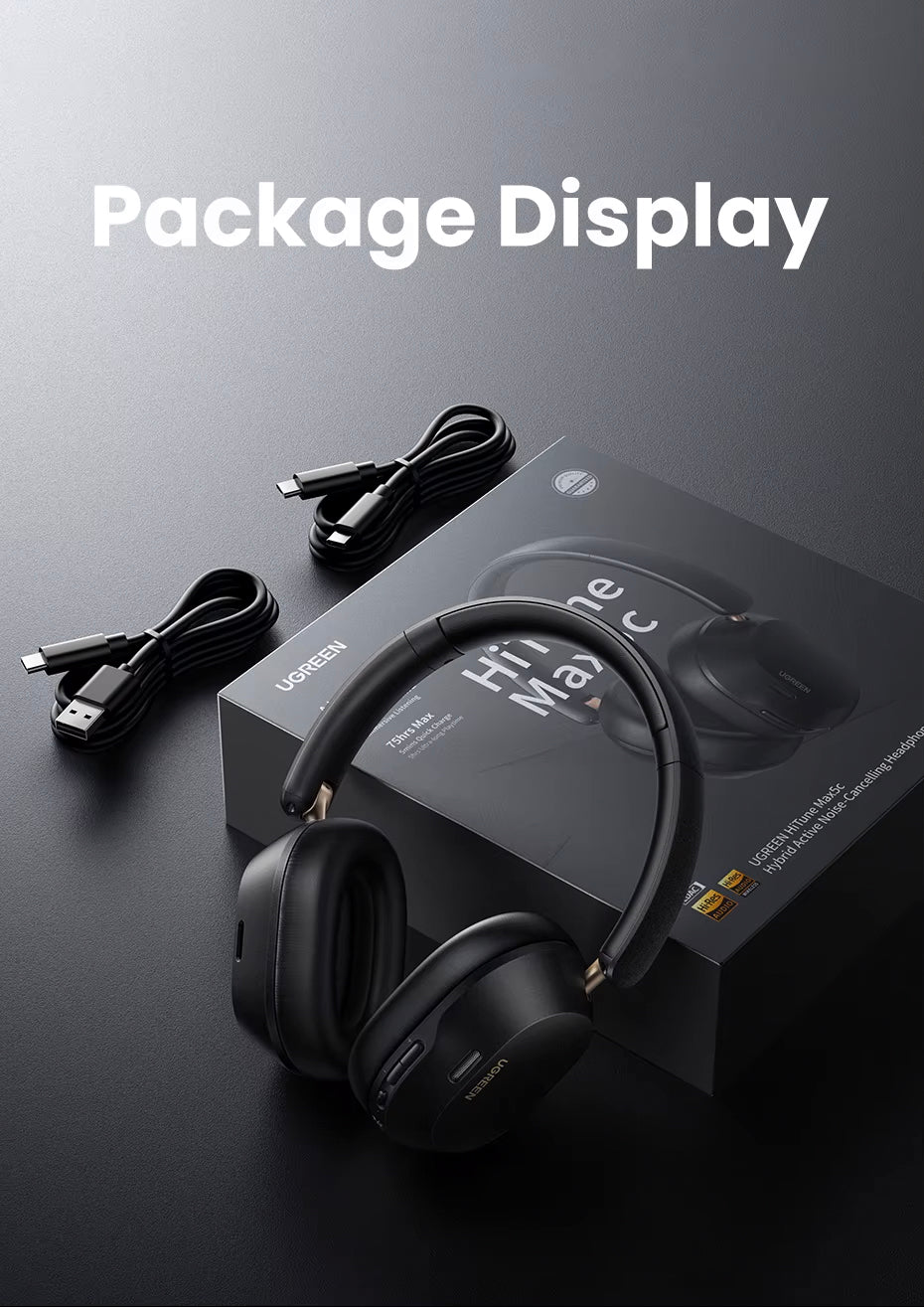 Handsfree Bluetooth UGREEN HP203, A2DP, ANC, Fekete