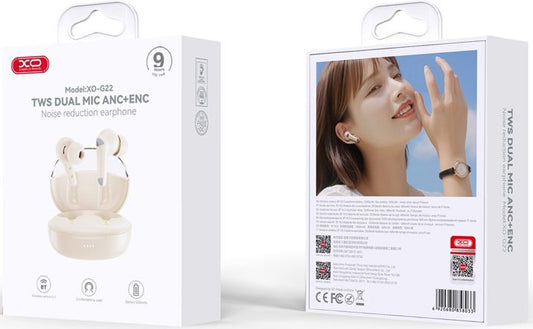 Handsfree Bluetooth XO Design G28, TWS, Bézs