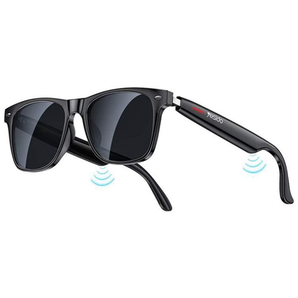 Handsfree Bluetooth Yesido IO35, Unisex napszemüveg típusú, A2DP, Fekete