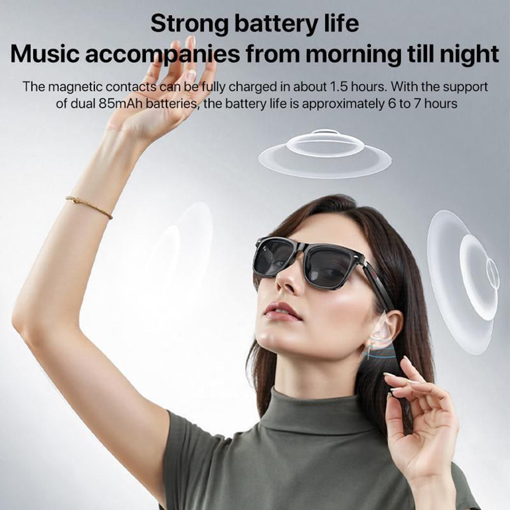 Handsfree Bluetooth Yesido IO35, Unisex napszemüveg típusú, A2DP, Fekete
