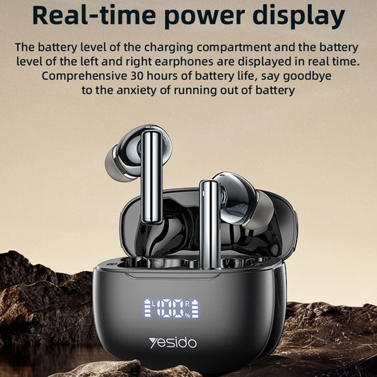 Handsfree Bluetooth Yesido TWS23, TWS, ANC, Fekete