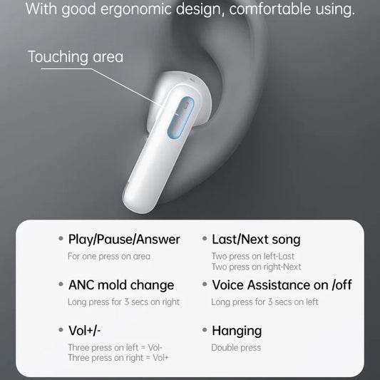 Handsfree Bluetooth Yesido TWS34, TWS, ANC, Fehér
