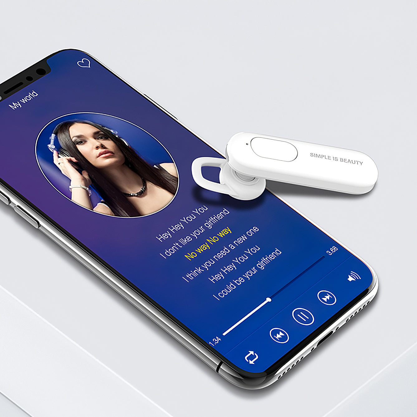 Bluetooth kihangosító XO Design BE4, MultiPoint, A2DP, Fehér