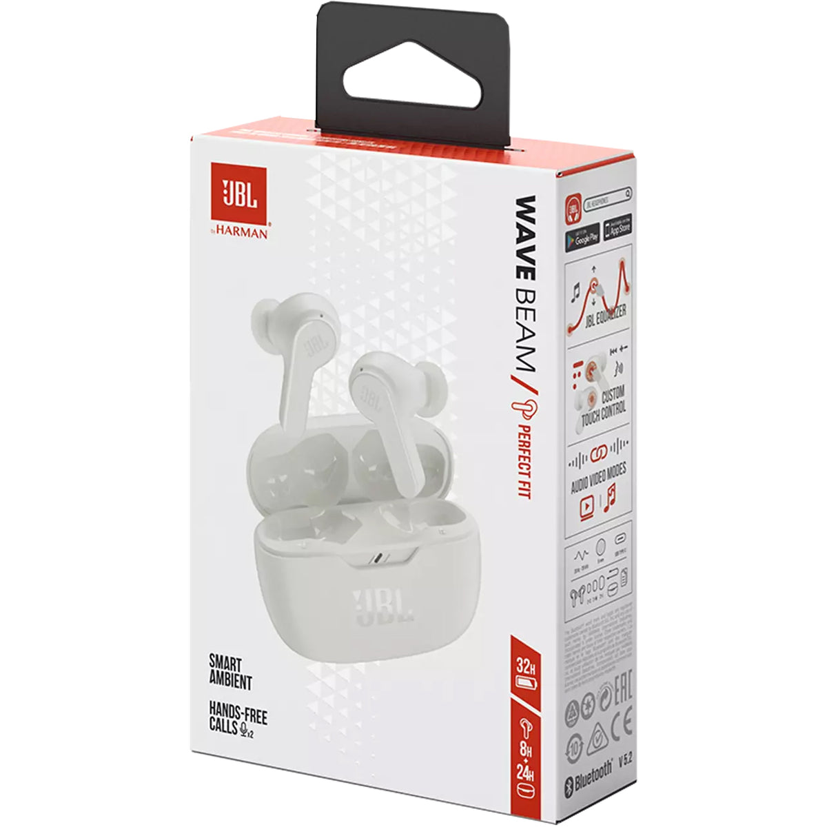 Kihangosító Bluetooth JBL Wave Beam, TWS, fehér JBLWBEAMWHT
