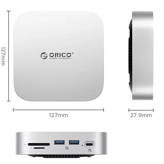 Orico MiniLink M48PR multifunkcionális hub Apple Mac Mini M4-hez, 9 az 1-ben, Ezüst