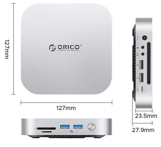Orico MiniLink M49P multifunkcionális hub Apple Mac Mini M4-hez, 9 az 1-ben, Ezüst