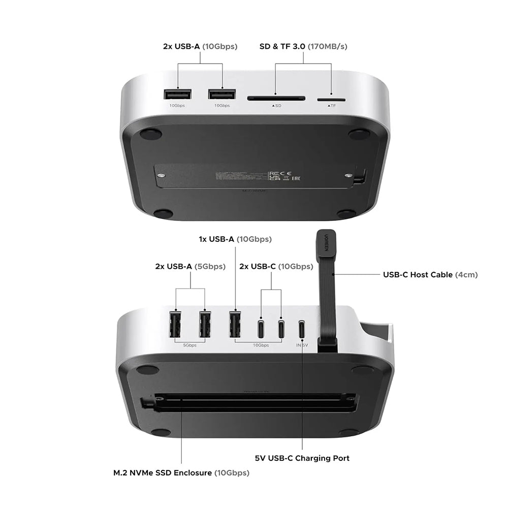 GREEN CM841 (65487) multifunkcionális hub Apple Mac Mini M4-hez, Fekete