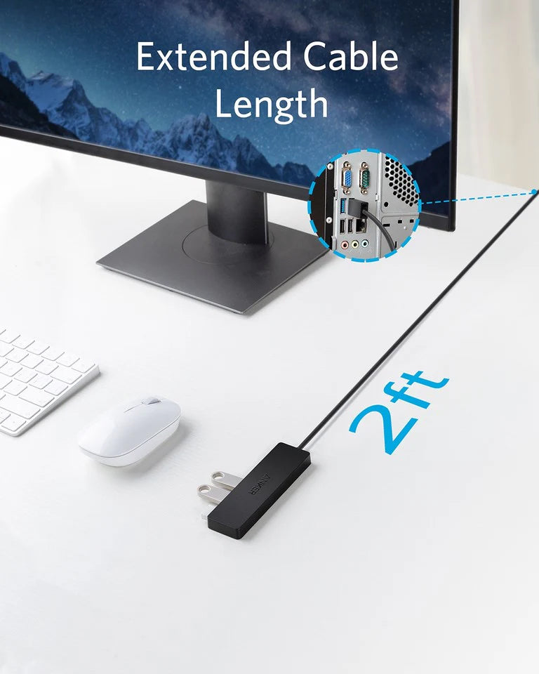 Hub USB Anker, 4 x USB-A 3.0, Fekete A7516016