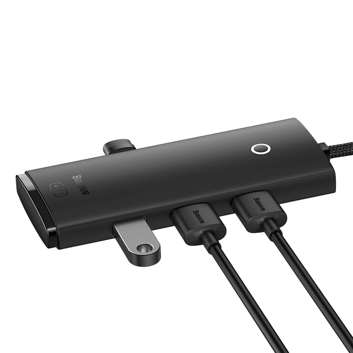 Hub USB Baseus Lite, 4 x USB-A 3.0 - 1 x USB-C, 2m, Fekete WKQX030201