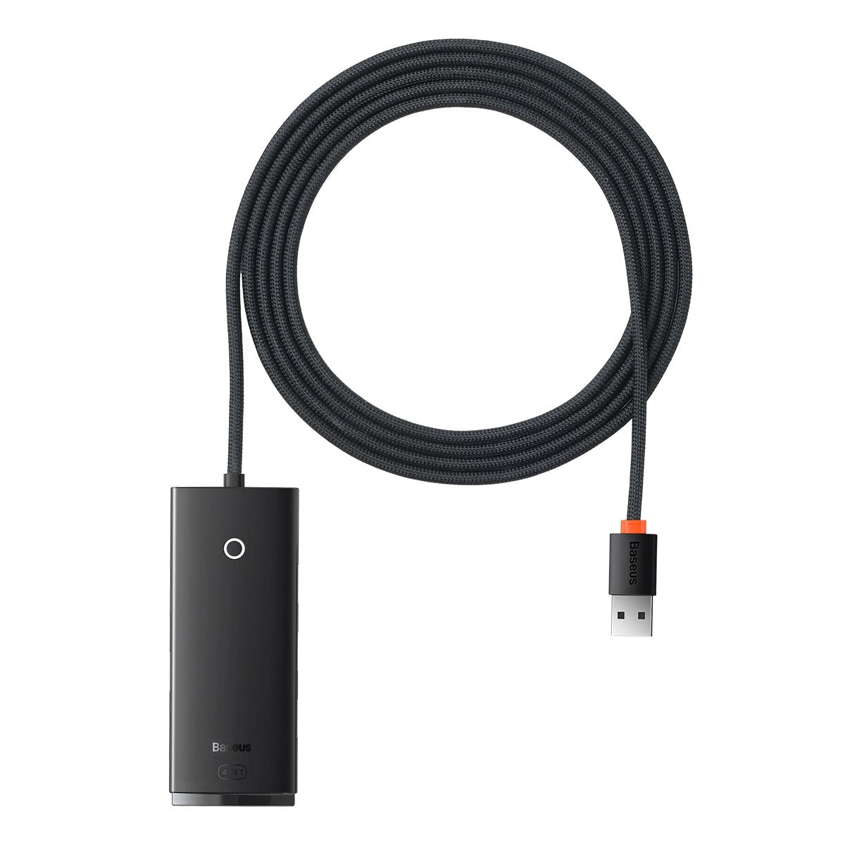 Hub USB Baseus Lite, 4 x USB-A 3.0 - 1 x USB-C, 2m, Fekete WKQX030201