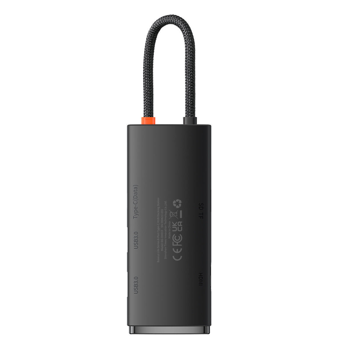 Hub USB-C Baseus, 2 x USB-A 3.0 - 1 x USB-C - 1 x HDMI - 1 x SD - 1 x microSD, Fekete WKQX050001
