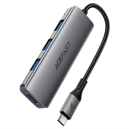 USB-C Acefast J15 hub, 4 az 1-ben, Szürke