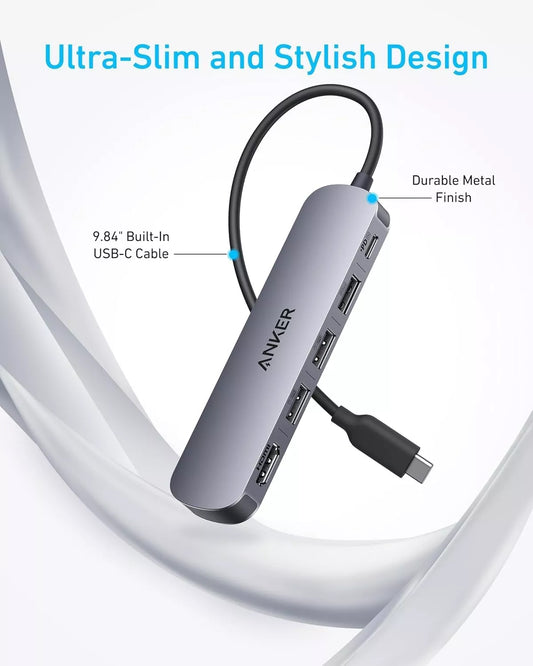 Anker USB-C Hub, 2 x USB-A - 1 x USB-A 3.0 - 1 x USB-C - 1 x HDMI, Szürke A8357HA0