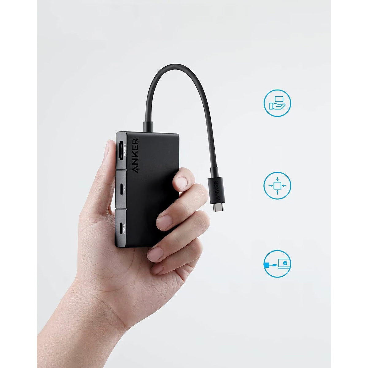 Anker 332 USB-C Hub, 2 x USB-A - 2 x USB-C - 1 x HDMI, Fekete A8356G11