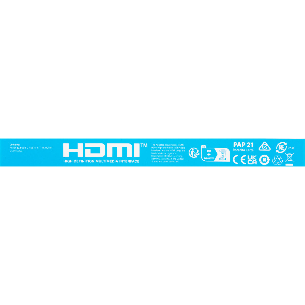 Anker 332 USB-C Hub, 2 x USB-A - 2 x USB-C - 1 x HDMI, Fekete A8356G11