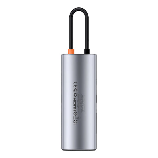 Baseus Joystar USB-C hub, 3 x USB-A 3.0 - 1 x USB-C - 1 x HDMI - 1 x SD - 1 x microSD, ezüst B000307088111111-00