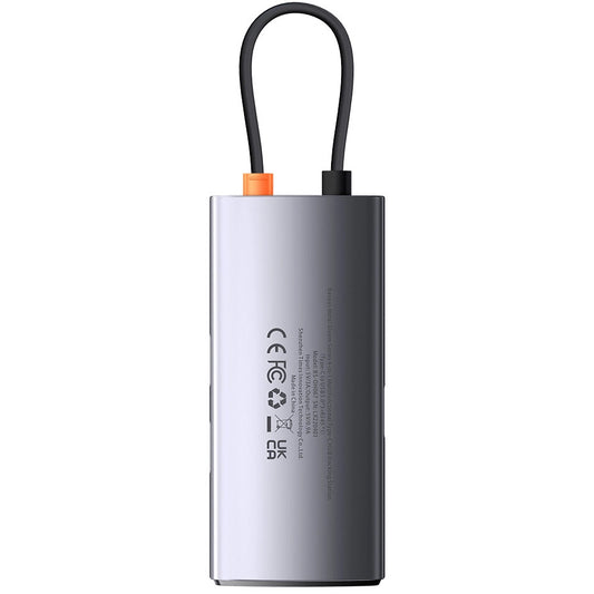 Hub USB-C Baseus Metal Gleam, 3 x USB-A - 1 x RJ45, Szürke WKWG070113