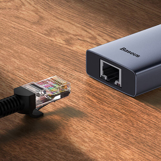 Hub USB-C Baseus UltraJoy, 3 x USB-A 3.0 - 1 x USB-C - 1 x HDMI - 1 x RJ45, Szürke B00052807813-00