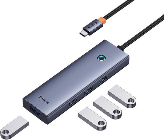 Baseus UltraJoy USB-C Hub, 4 x USB-A 3.0, Szürke B0005280A813-03