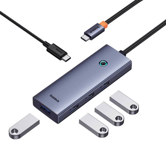 Hub USB-C Baseus UltraJoy, 4 x USB-A 3.0 - 1 x USB-C, Szürke B00052801811-01