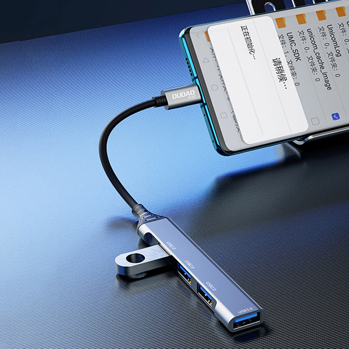 Hub USB-C Dudao A16T, 1 x USB-A 3.0 - 3 x USB-A, Fekete