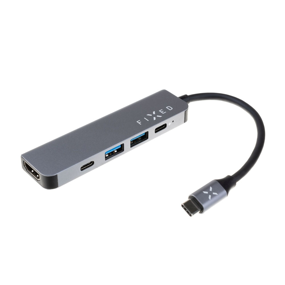 Fixed USB-C Hub, 4in1, Szürke