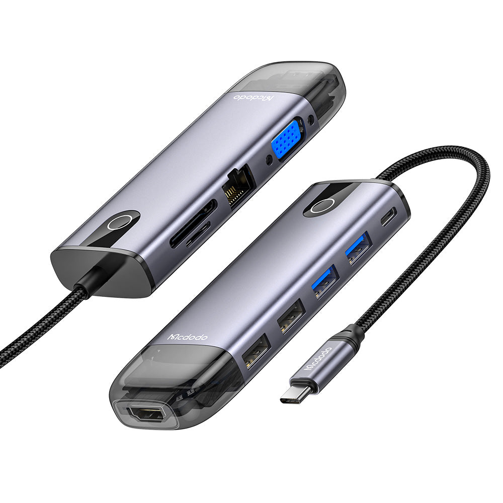 Hub USB-C McDodo HU-7420, 10in1, Szürke