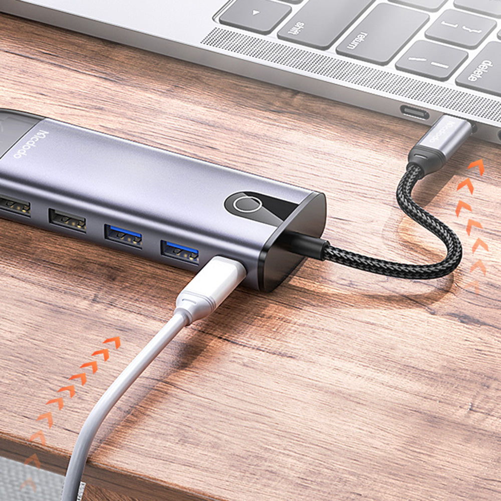 Hub USB-C McDodo HU-7420, 10in1, Szürke