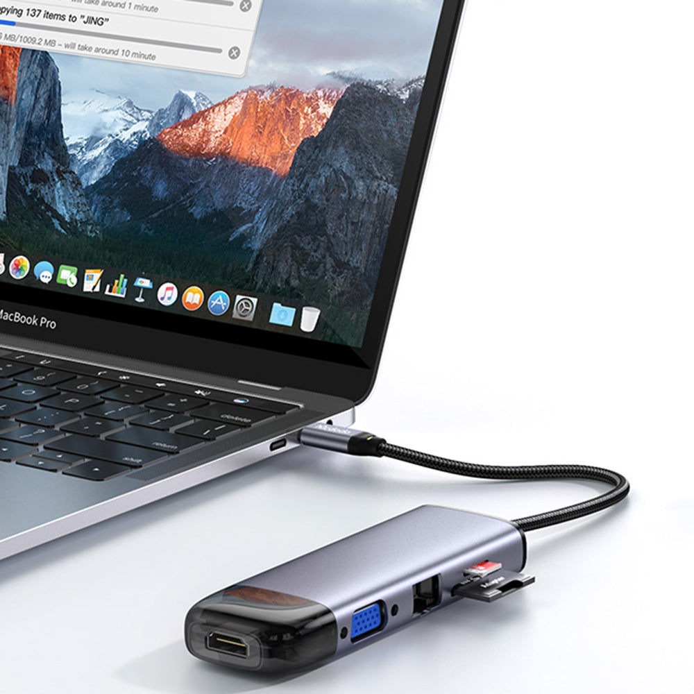 Hub USB-C McDodo HU-7420, 10in1, Szürke