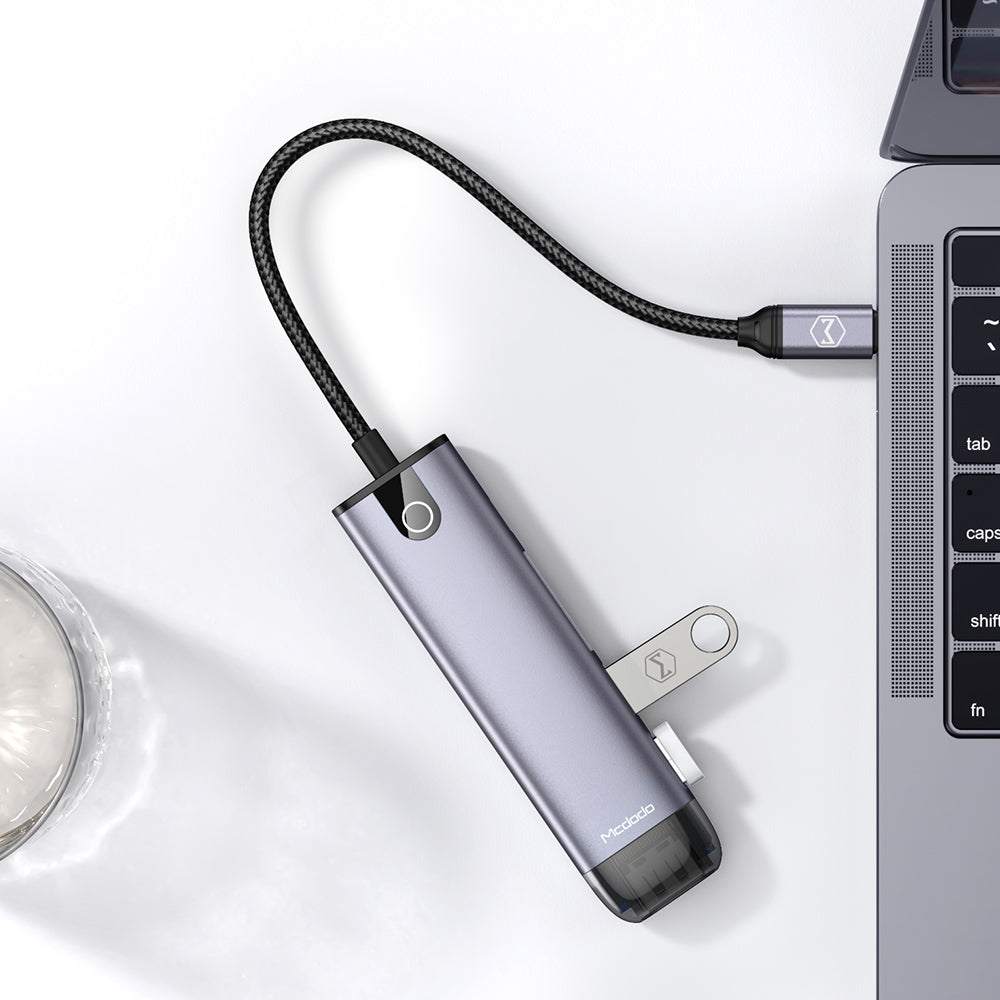 USB-C McDodo HU-7740, 6in1, Szürke Hub