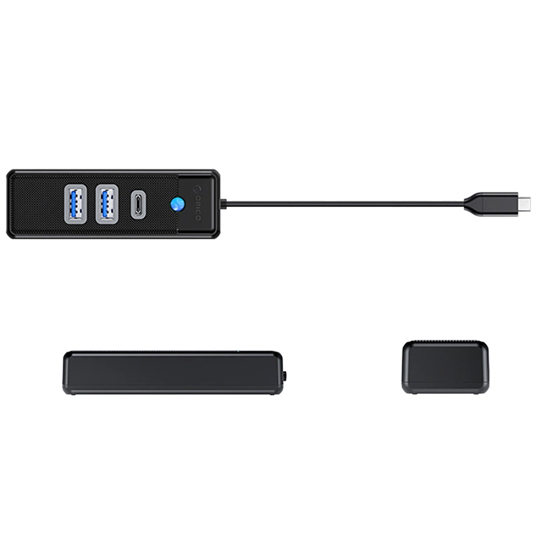 Orico PWC2U-C3 USB-C hub, 2 x USB-A 3.0 - 1 x USB-C, fekete
